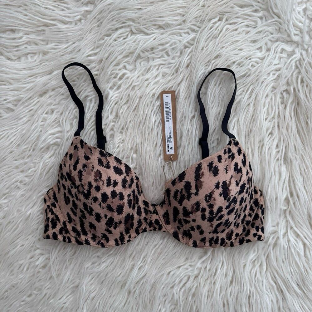 Skims Fits Everybody T-shirt Bra Sienna Jaguar Print Size 32B